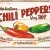 Placa metalica - Chili Peppers - 10x14 cm
